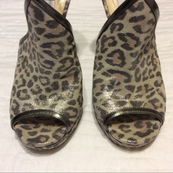 Jimmy Choo Grey Leopard Print Platform Heels - Picture 10 of 15